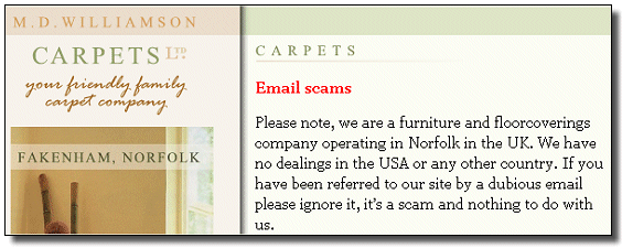 MDW Carpets home page