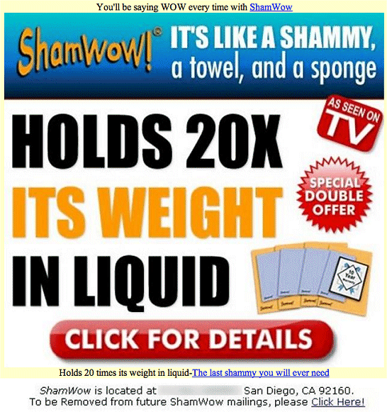 ShamWow spam