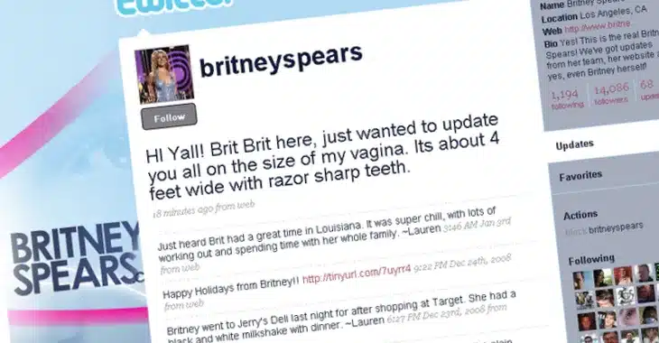 Has Britney Spears had her Twitter account phished?