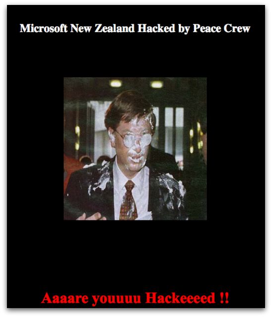 Microsoft New Zealand website hack