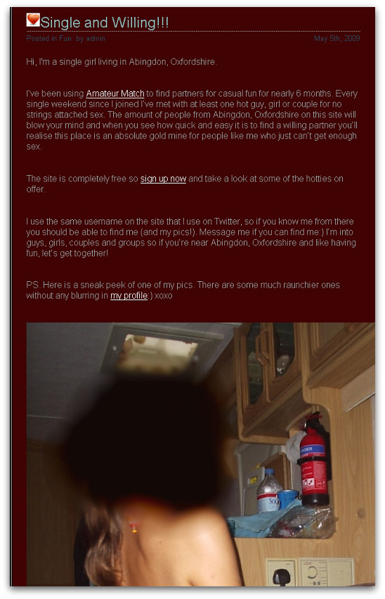 RealBabesOnline website, promoted on Twitter by spammers