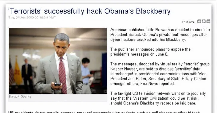 Iranian media falls for Obama BlackBerry hack hoax