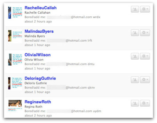 Twitter followers who are actually spammers