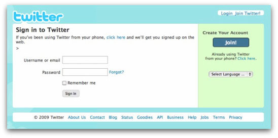 Fake Twitter login page Fake Twitter login page