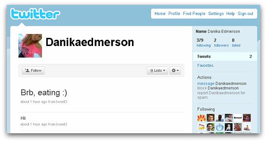 Danika tells us she will be right back, presumably to start spamming