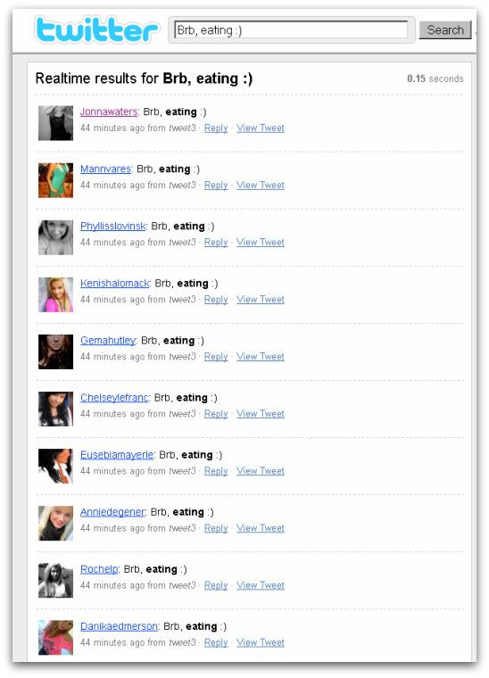 New Twitter accounts with identical updates