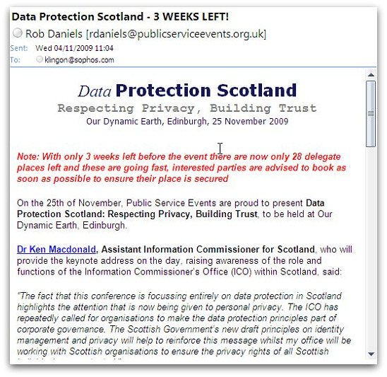 Email from Data Protection Scotland