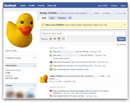 Daisy the duck on Facebook