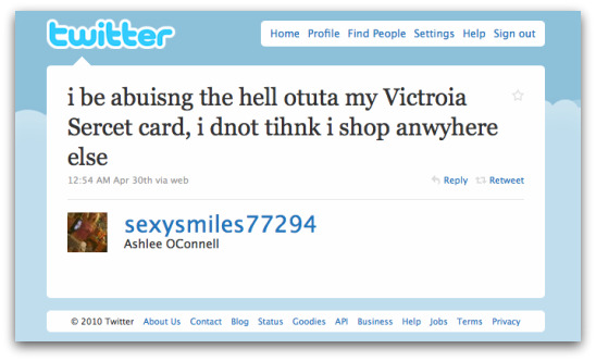 Ashlee's poor spelling