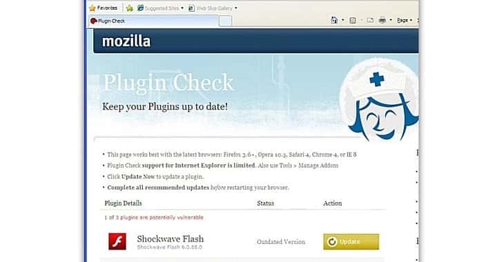 Out-of-date plugins for Internet Explorer, Chrome or Safari? Mozilla can help