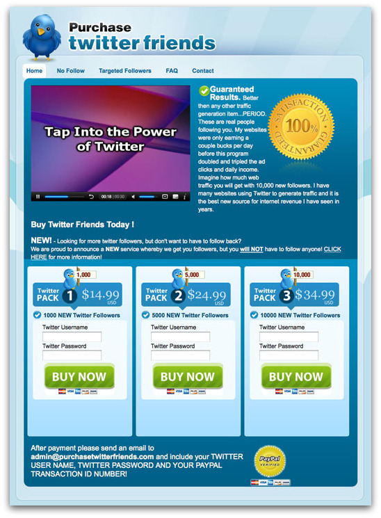 Website offering the purchase of Twitter followers Website offering the purchase of Twitter followers
