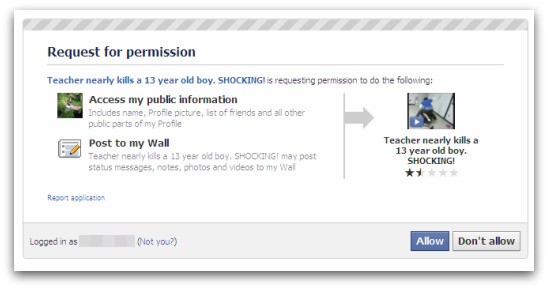 Request to add Facebook application