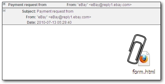 Malicious payment request email