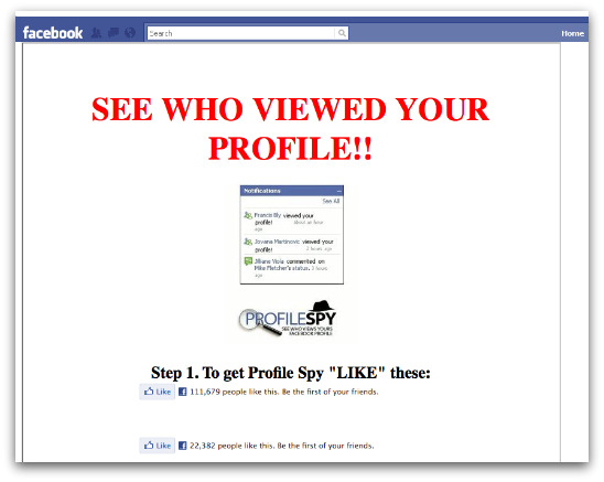 See who has viewed your profile scam page