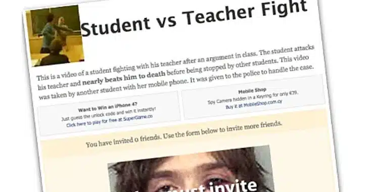 Student attacked his teacher and nearly killed him? OMG! It’s another Facebook scam