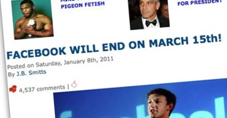 Facebook will NOT end on March 15th. Hoax news story spreads like wildfire