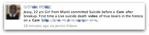 Suicide cam message