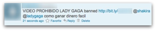 Tweet promoting banned Lady Gaga video