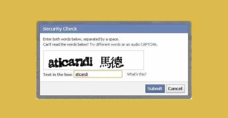 Facebook CAPTCHA fail