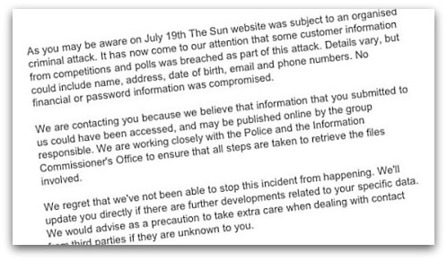 Email from The Sun
