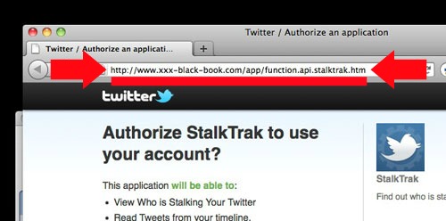 Twitter stalkers phishing website url