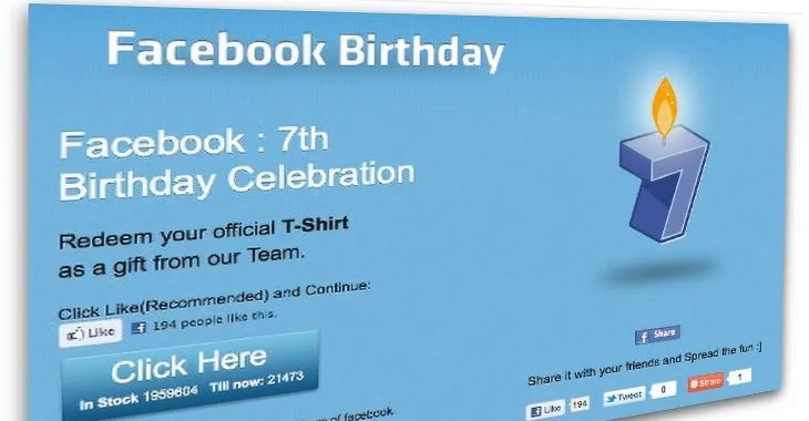 Facebook birthday T-shirt scam steals secret mobile email addresses