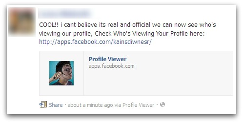 Profile viewer scam message