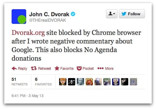 Tweet from John C Dvorak