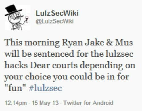 LulzSec revenge tweet