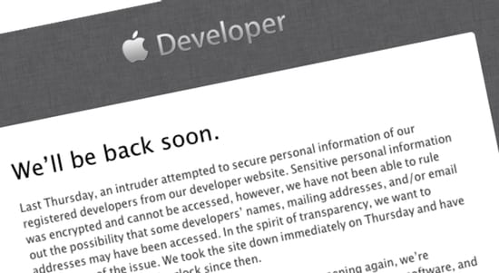 Apple Developer warning