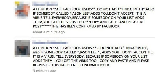 Facebook hoax