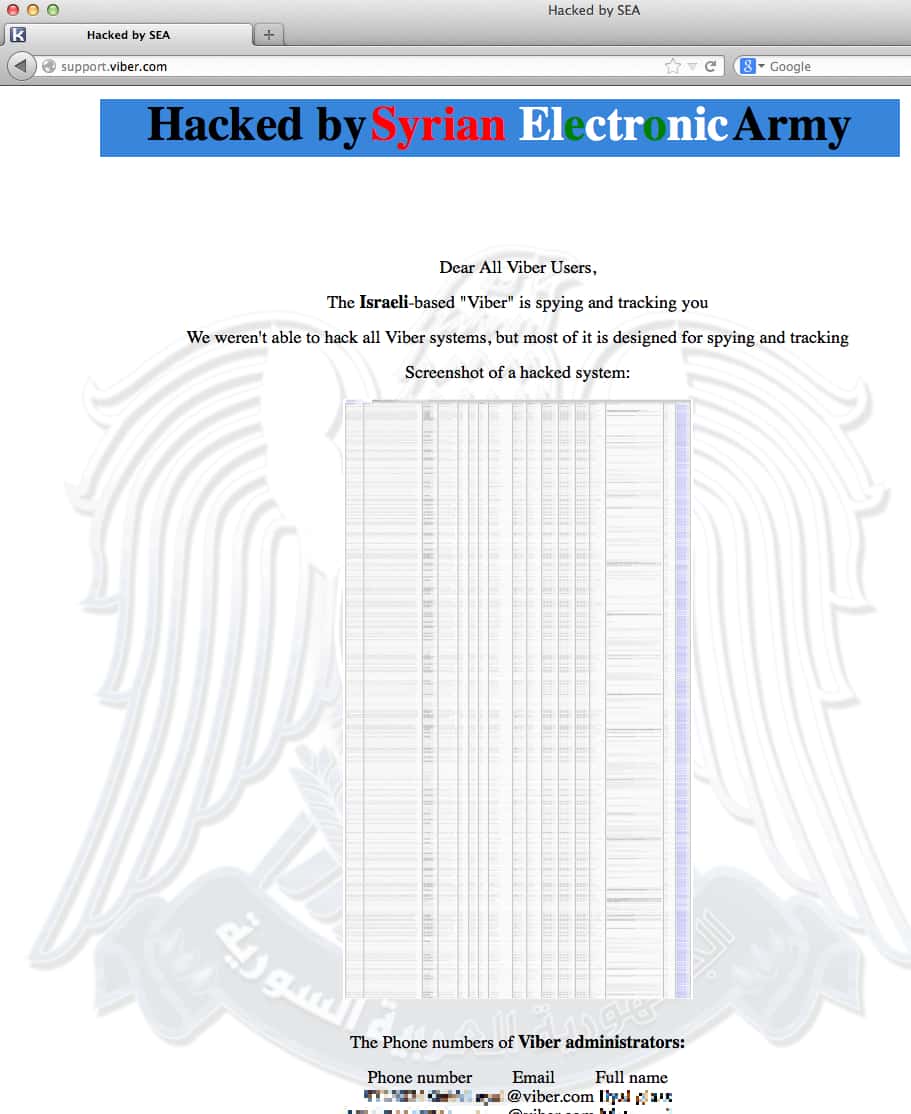 5 Biggest Hosting Companies hacked by Syrian Electronic Army