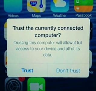 iOS 7 trust dialog
