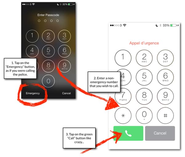 How to call on a locked iPhone