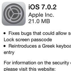 Apple releases iOS 7.02, fixing lockscreen passcode flaw