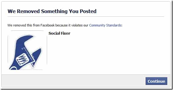Social Fixer removed
