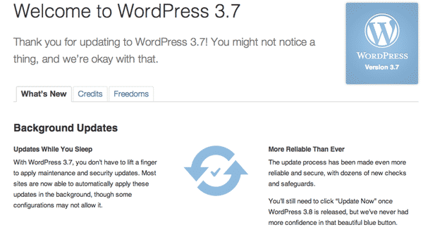 WordPress 3.7 update