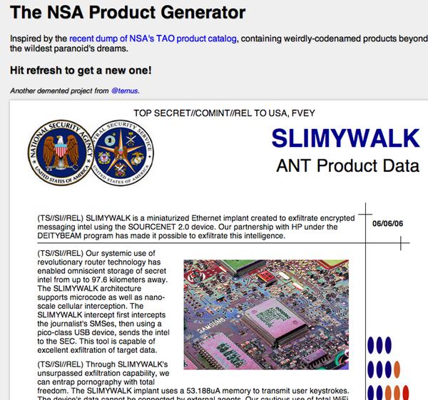 NSA Product Name Generator