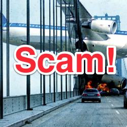 ‘Huge plane crashes into bridge’ video is a Facebook survey scam