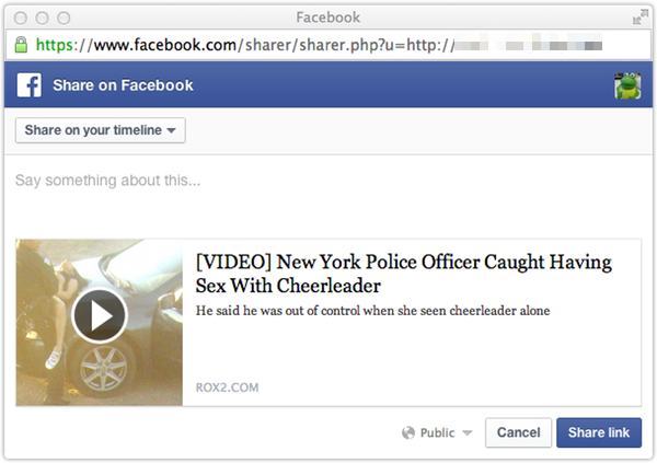 Cheerleader Facebook scam