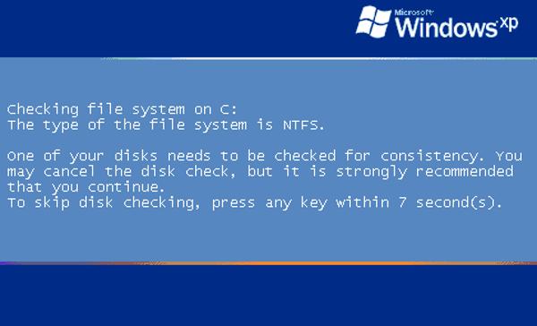 Windows XP ChkDsk