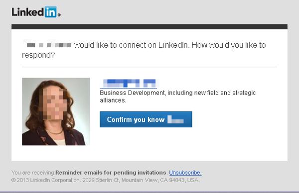 LinkedIn connection email