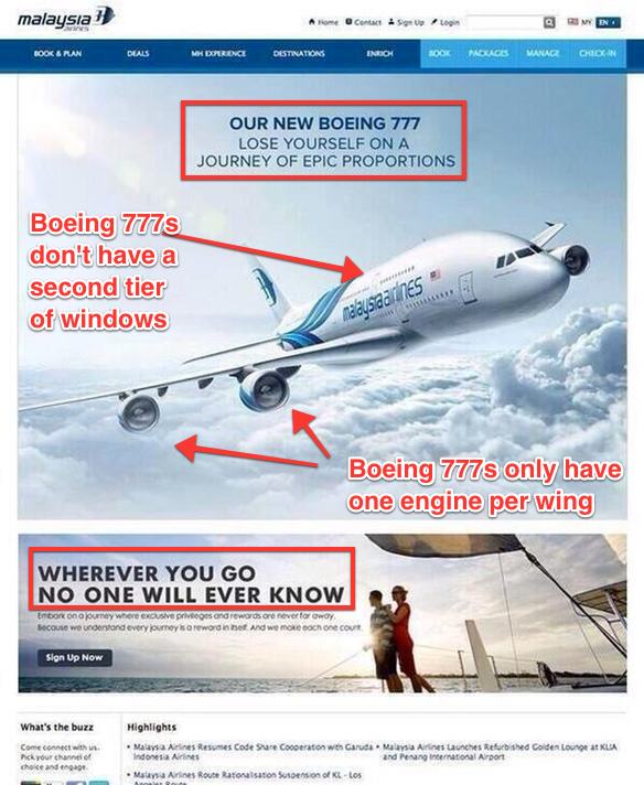 Fake Malaysia Airlines advert