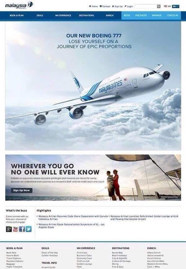 Fake advert for Malaysia Airlines