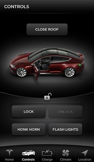 Tesla Model S iPhone app