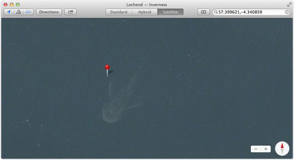 Loch Ness image via Apple Maps