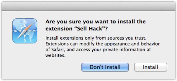 Sell Hack extension install
