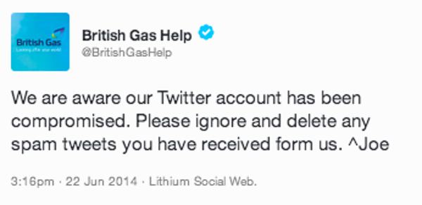 British Gas acknowledges Twitter hack