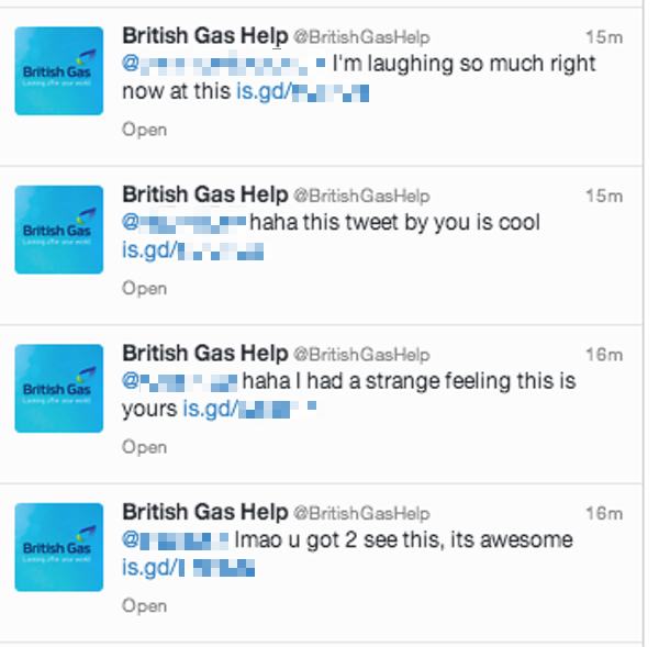 British Gas tweets