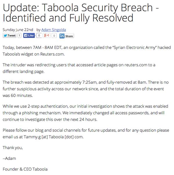 Taboola statement